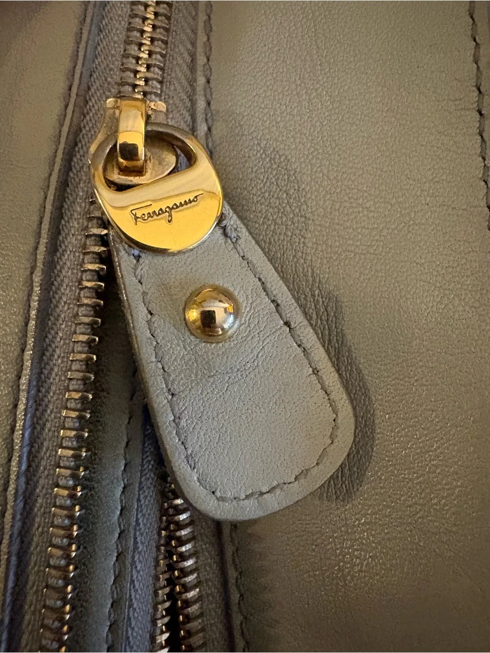 Salvatore Ferragamo Laser-Cut Gancini Leather Colorblock Tote Four Color